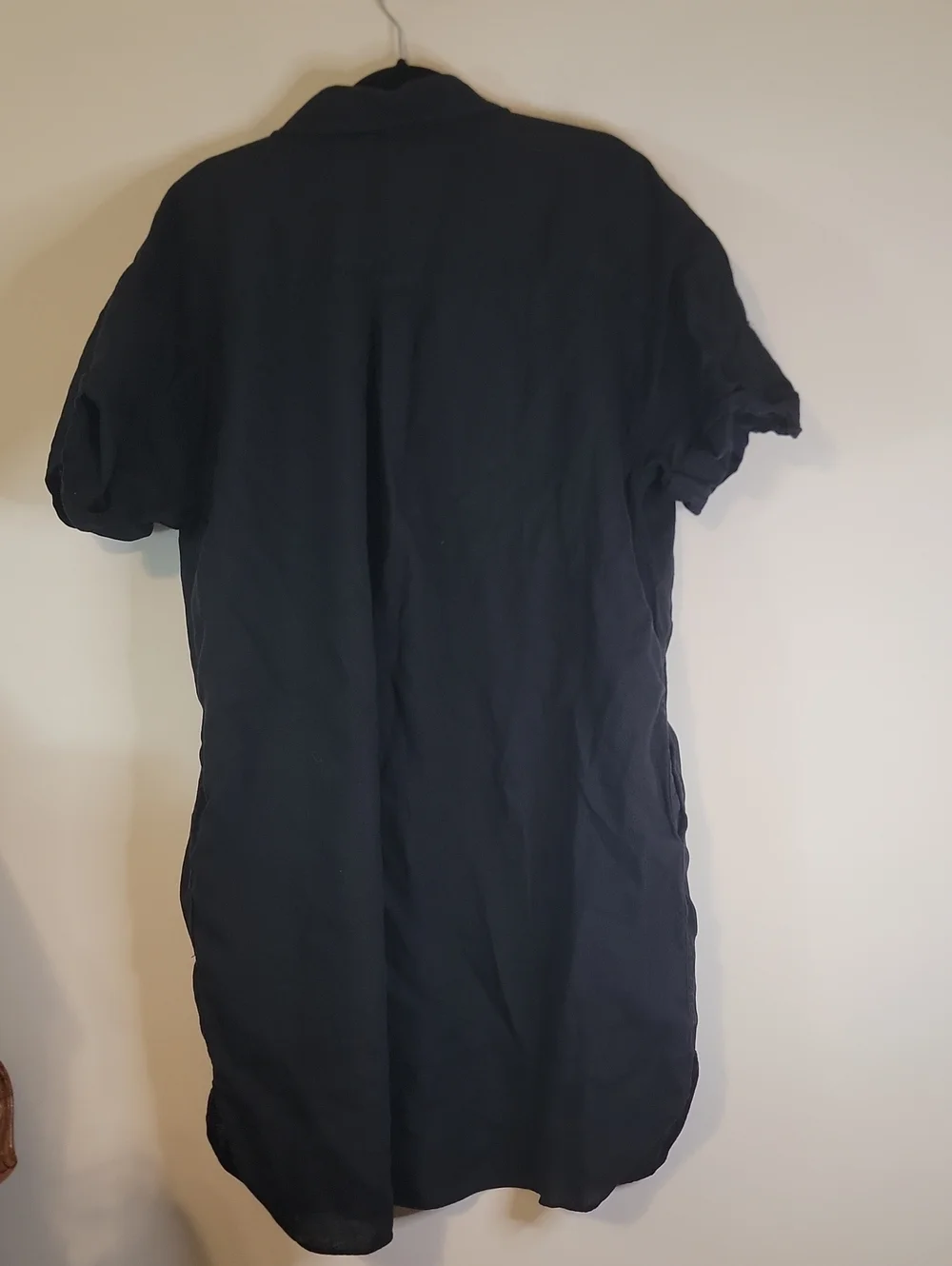 J. Crew Black Short-Sleeve Button-Front Mini Dress